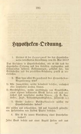 Hypotheken-Ordnung