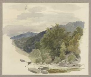 Fluss in einer bewaldeten Berglandschaft