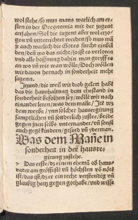 Was dem Manne in sonderheit in der hausregirung zustehe.