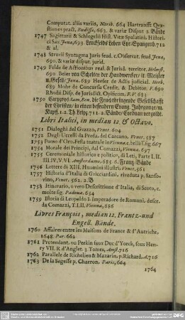 Libri Italici, in median 12. & Octavo
