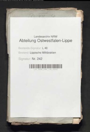 Fahndung nach desertierten preußischen Soldaten vornehmlich lipp. Herkunft und deren Auslieferung - Einzelfälle