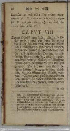 Caput VIII Denen Glückseligen stellen allerhand Laster nach ...
