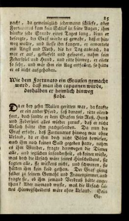 Wie dem Fortunato ein Grausen gemacht ward, daß man ihn capaunen würde ...