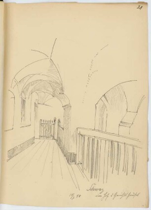 Gerichtshäuser, Schwaz: Perspektivische Innenansicht (aus: Skizzen- und Fotoalbum 13)