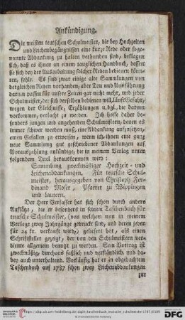 Ankündigung