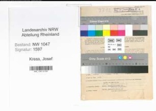 Entnazifizierung Josef Kress , geb. 18.04.1909 (Maurer)