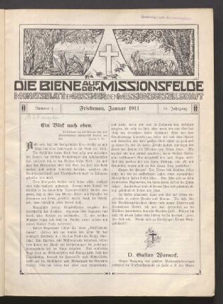 Nummer 1. Friedenau, Januar 1911. 78. Jahrgang