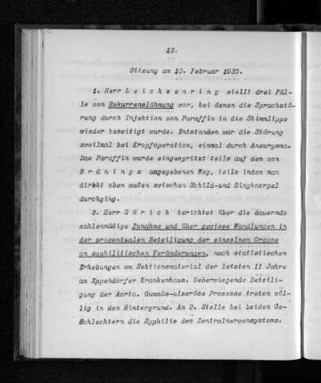 Sitzung am 10. Februar 1925.