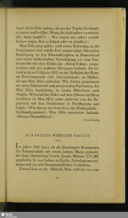 Aus Saulus Wird Ein Paulus