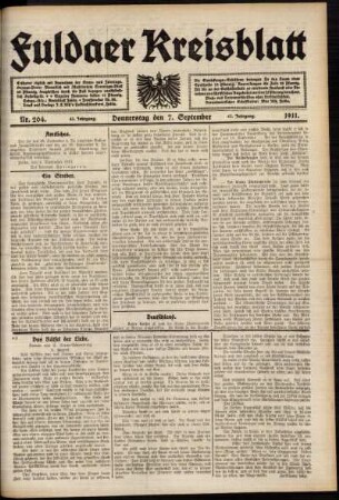 Ausgabe vom Donnerstag, den 07. September 1911.