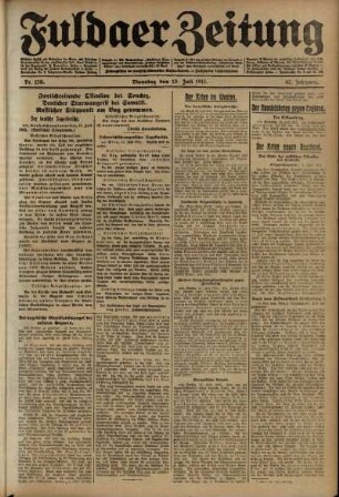 Ausgabe vom Dienstag, den 13. Juli 1915.