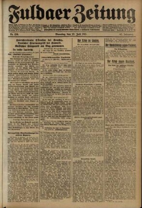 Ausgabe vom Dienstag, den 13. Juli 1915.