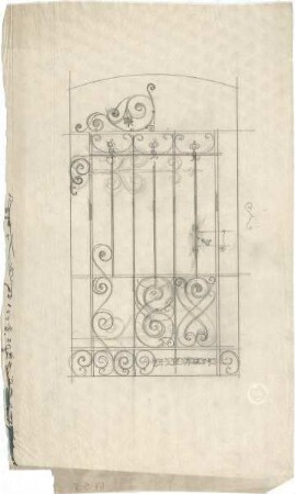 Littmann, Max; Archiv Littmann, Mappe 9, Gitter, Türen, Fenster (Schlosserarbeiten) - Gitter (Ansicht)