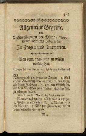 Von dem, was man zu wissen nöthig hat. - Von der Erde.