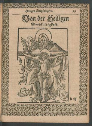 Von der Heiligen Dreyfaltigkeit.