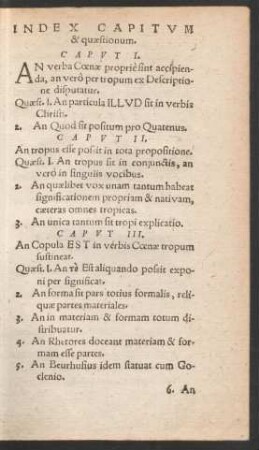 Index Capitum & quaestionum.