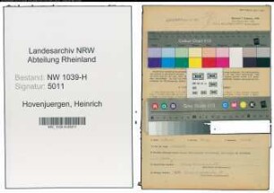 Entnazifizierung Heinrich Hovenjuergen , geb. 06.05.1901 (Meister)