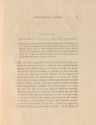 Chap. VI. The islands of Tristan da Cunha and Amsterdam