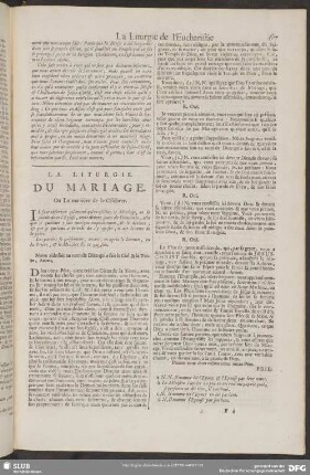 La Liturgie Du Mariage. Ou La maniere de le Celeber