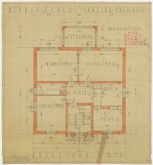 Wohnhaus Gertrud Beneke, Berlin-Westend: Grundriss Erdgeschoss 1:50
