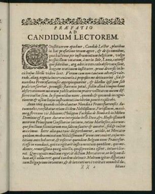 1r-2r, Praefatio ad Candidum Lectorem