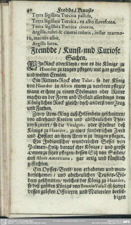 Frembde, Kunst- und Curiose Sachen