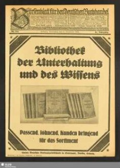 Börsenblatt für den deutschen Buchhandel : bbb ; Fachzeitschr. für Verlagswesen u. Buchhandel