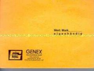 Briefumschlag der Geschenkdienst GmbH GENEX