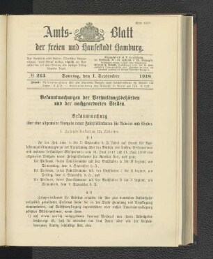 No. 213, 1. September 1918