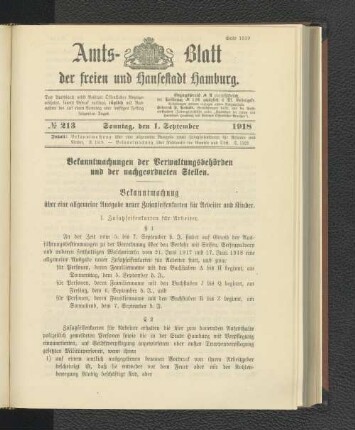 No. 213, 1. September 1918