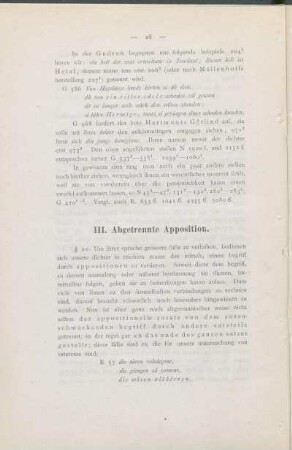 III. Abgetrennte Apposition.