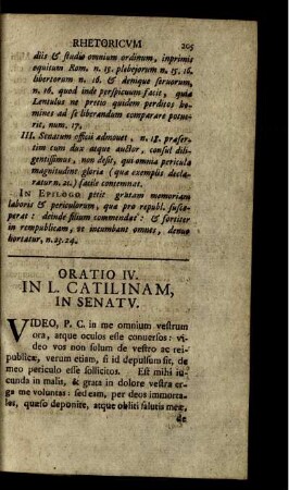 Oratio IV. In L. Catilinam, In Senatu.