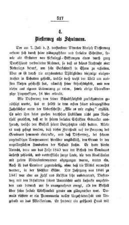 Diesterweg als Schulmann