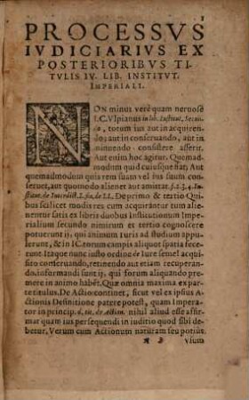 Iudiciarius processus, nucleum omnium necessariarum practicabilium quaestionum continens