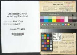 Entnazifizierung Wilhelm Junior , geb. 26.04.1897 (Bruchmeister)
