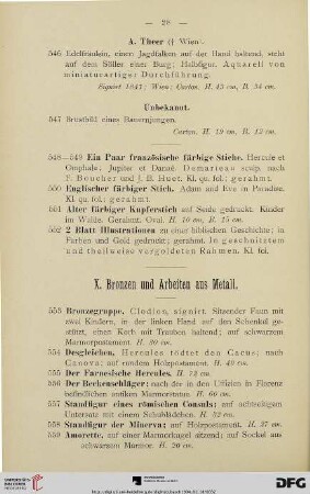 Bronzen und Arbeiten aus Metall (Nr. 553-751)