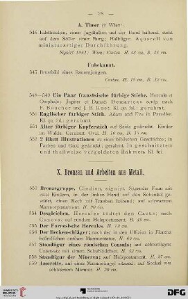 Bronzen und Arbeiten aus Metall (Nr. 553-751)
