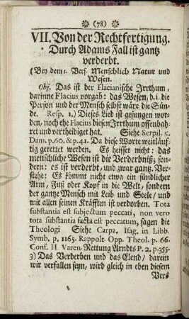VII. Von der Rechtfertigung.