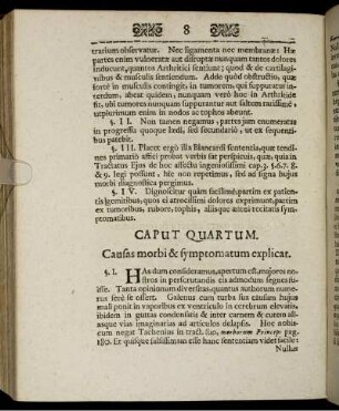 Caput Quartum. Causas morbi & symptomatum explicat.