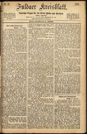 Ausgabe vom Samstag, den 11. November 1876.
