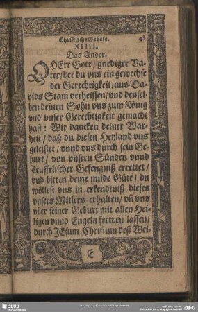 XIIII. [Drey Gebet, von der Menschwerdung Christi.] Das Ander