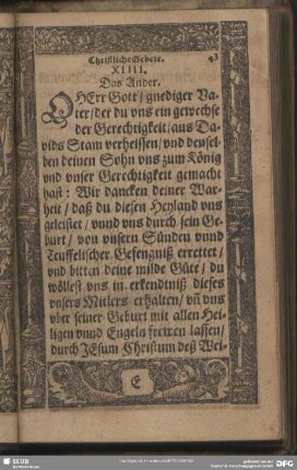 XIIII. [Drey Gebet, von der Menschwerdung Christi.] Das Ander