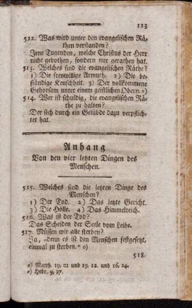 Anhang Von den vier letzten Dingen des Menschen.