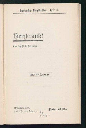 Herzkrank! : Eine Schrift für Jedermann