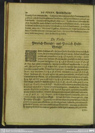 De Verbo. Peinlich-Gericht, und Peinlich Hals-Gericht