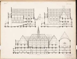 Volksbibliothek Schinkelwettbewerb 1902: Schnitte 1:200