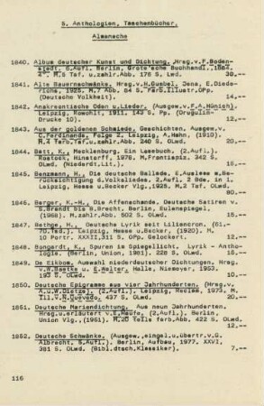 5. Anthologien, Taschenbücher, Almanache