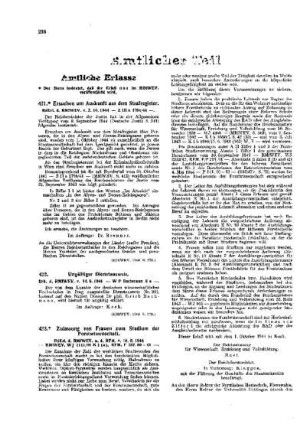 Zulassung von Frauen zum Studium der Forstwissenschaft : [Amtliche Erlasse] ; [Amtlicher Teil]