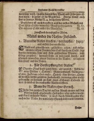Fünff und dreyßigister Absatz. Mittel wider die Nasen-Zuständ