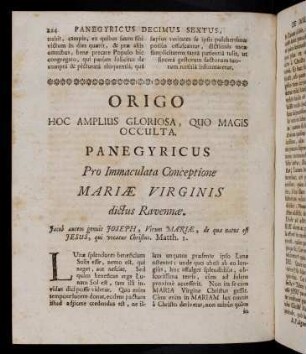 224-239, 16. Panegyricus pro Immaculata Conceptione Mariae Virginis dictus Ravennae.